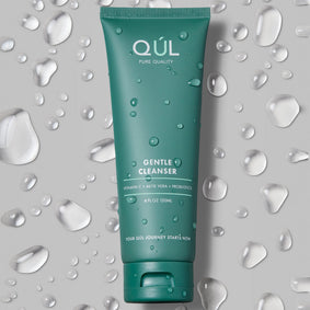 QUL Beauty Gentle Cleanser Bottle with Water Droplets