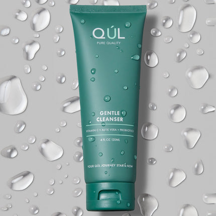QUL Beauty Gentle Cleanser Bottle with Water Droplets